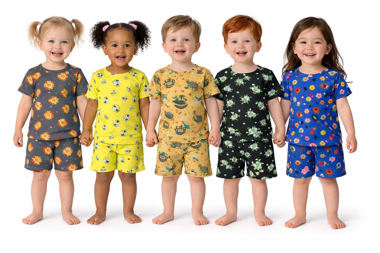 Printed Cotton Kids Matching Set (Combo 3)