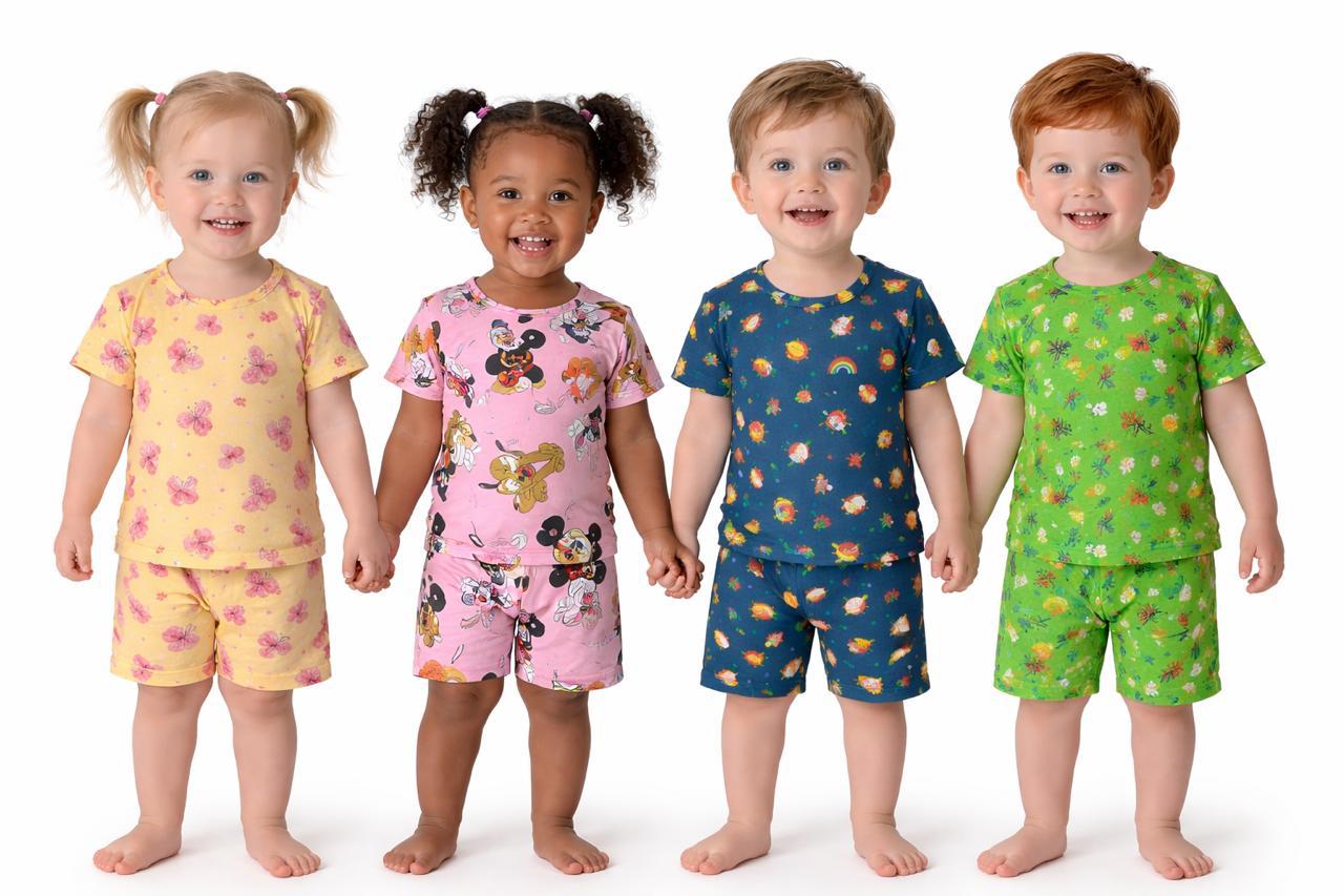 Printed Cotton Kids Matching Set (Combo 4)