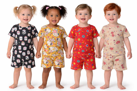 Printed Cotton Kids Matching Set (Combo 4)