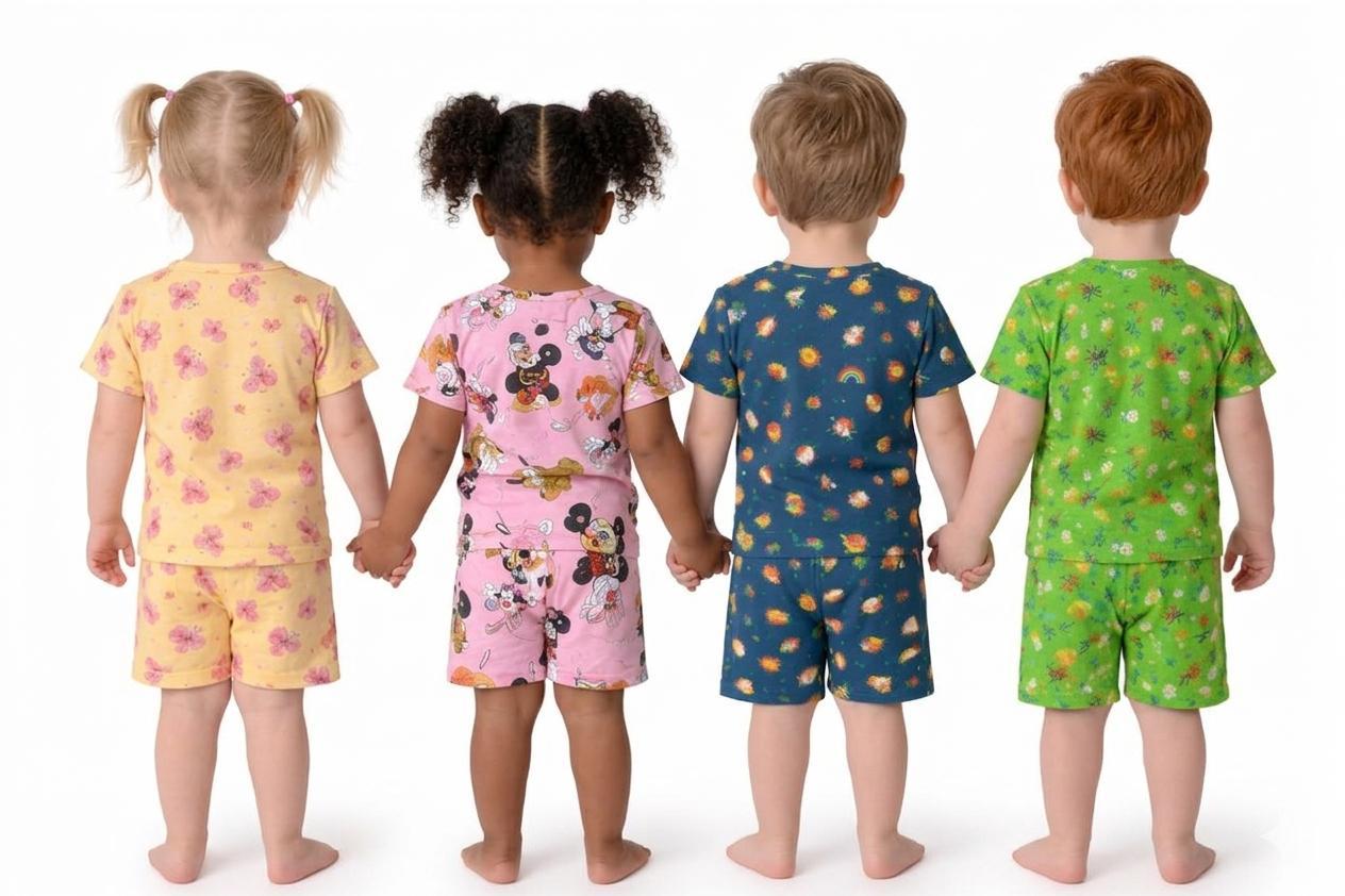 Printed Cotton Kids Matching Set (Combo 4)