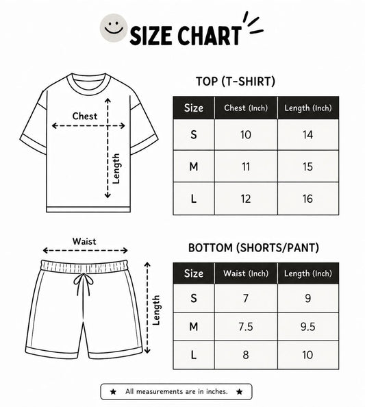 Printed Cotton Kids Matching Set (Combo 4)